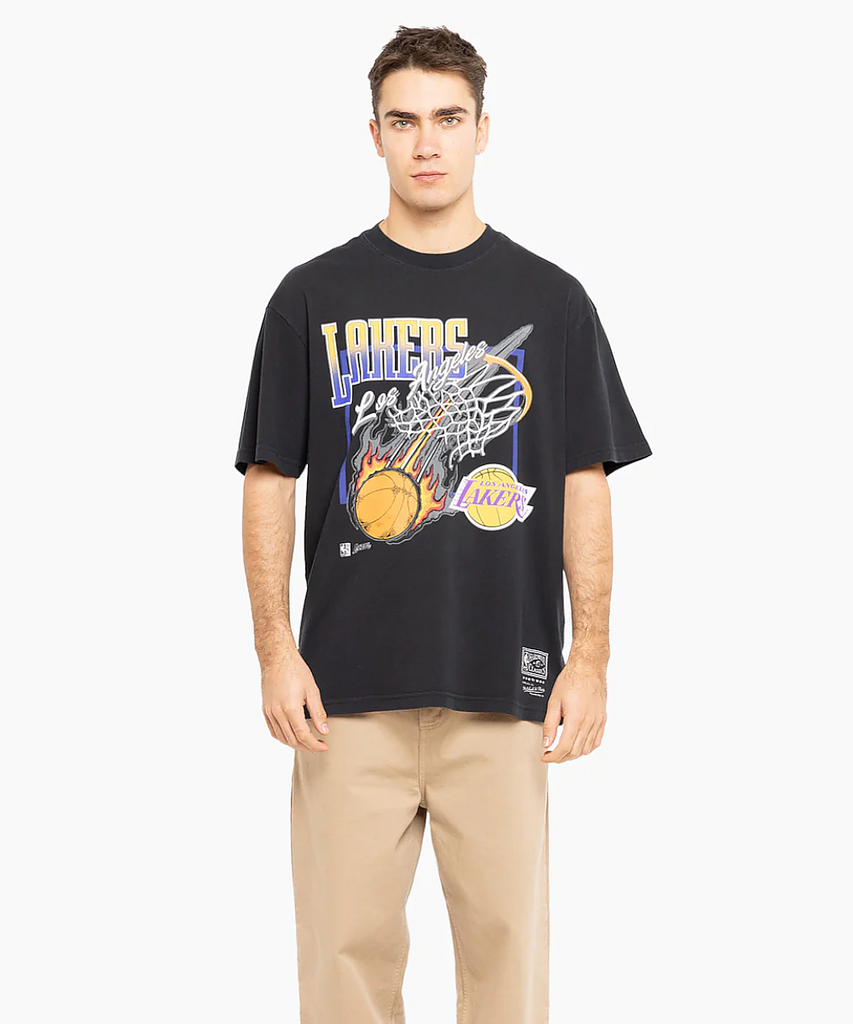 LA Lakers Skyline Graphic Black T-Shirt