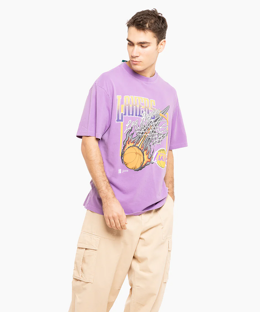 Los Angeles Lakers Fireball T-Shirt in Purple - Glue Store