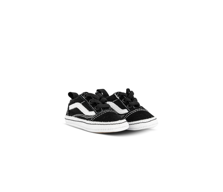 Official Vans Old Skool Crib in Black/True White at ShoeGrab
