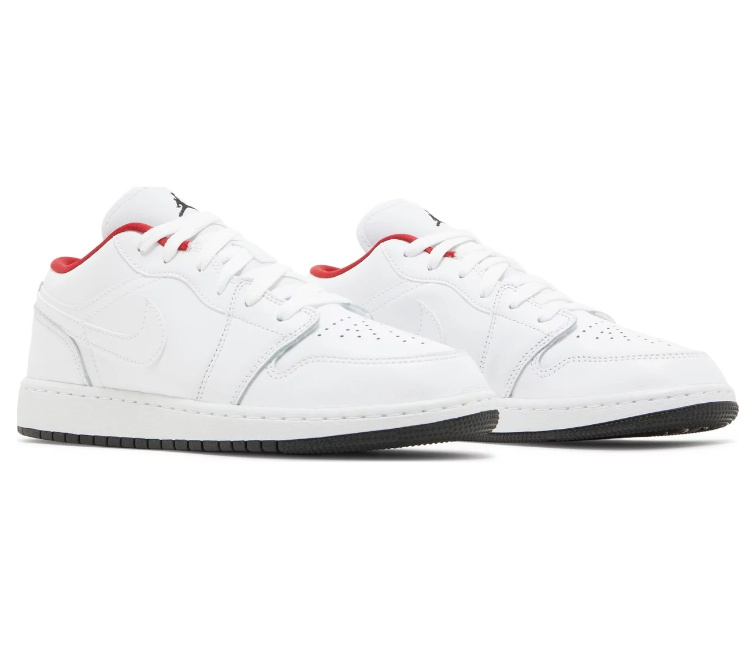 GS Nike Air Jordan 1 Low (White/Red) ShoeGrab