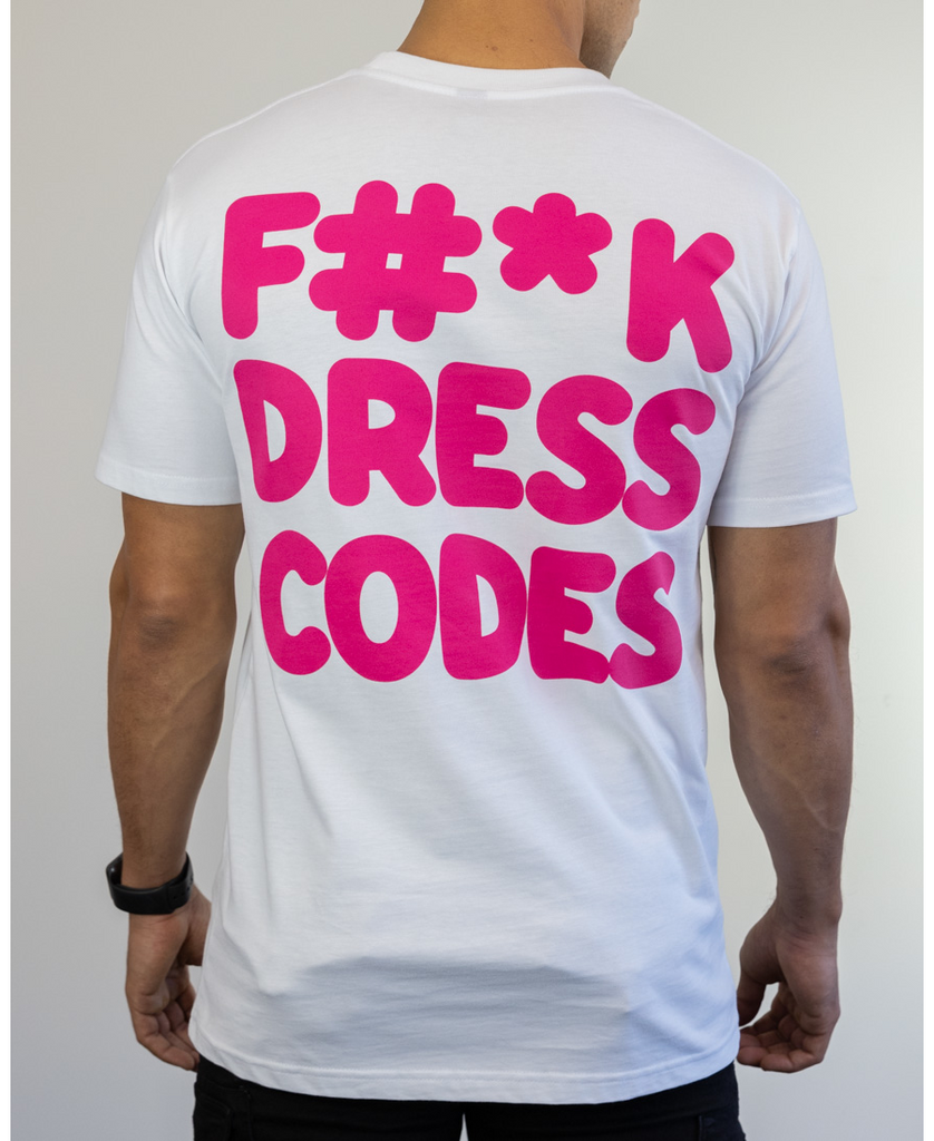 Sneakerhead Tee "No Codes" in White/Pink at ShoeGrab