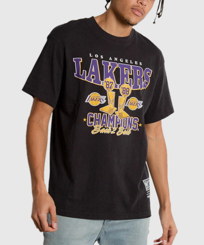 Mitchell & Ness LA Lakers Vintage Tee (Faded Purple) at ShoeGrab