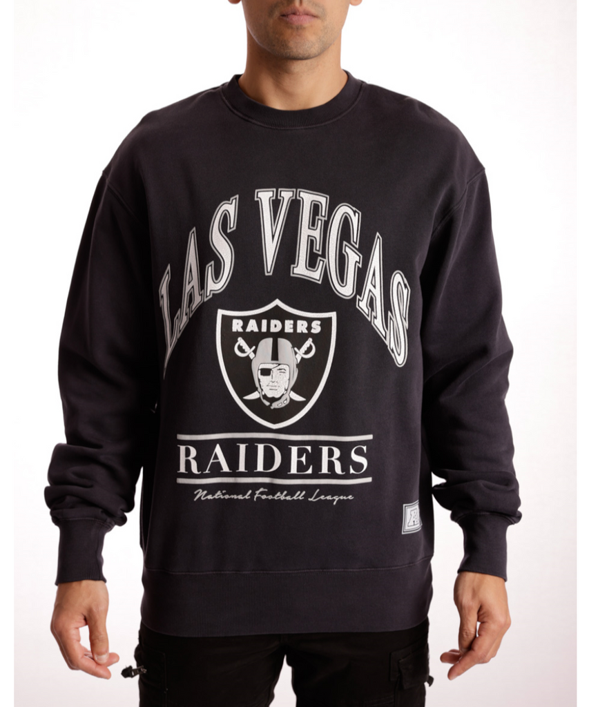 Majestic LV Raiders Vintage Arch Crew (Faded Black) at ShoeGrab