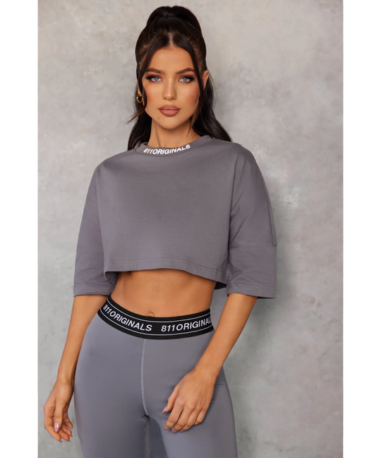 811 Originals Women's Empire Cropped Top (Charcoal)