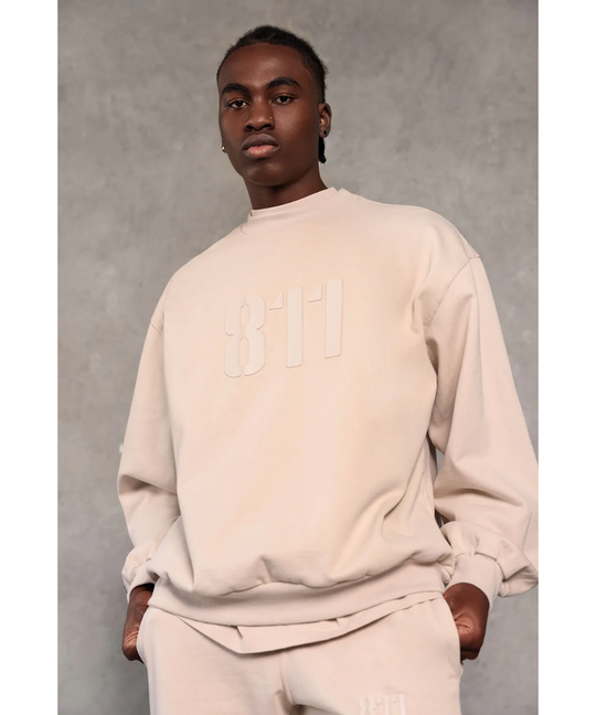 811 Originals Unisex Signature Big Logo Sweater (Beige)