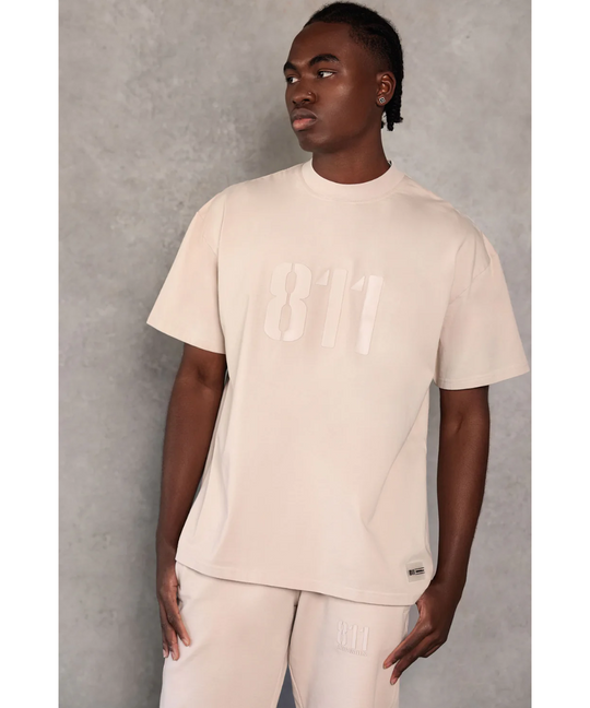 811 Originals Unisex Signature Big Logo Tee (Beige)