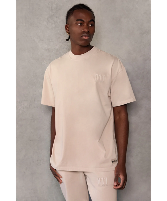 811 Originals Unisex Signature Small Logo Tee (Beige)