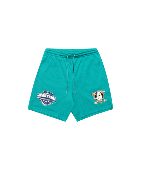 Anaheim Mighty Ducks NHL Team Vintage Shorts (Faded Teal)