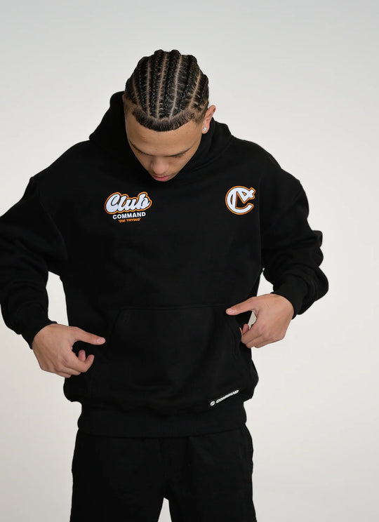 Command Reverse Jersey Oversized Hoodie (Black/Orange)