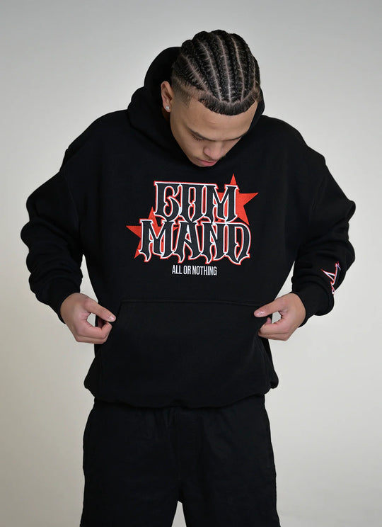 Command Rockstar Oversized Hoodie (Black/Red)