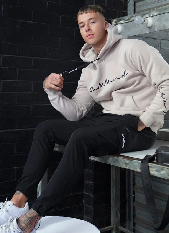 COMMAND Cursive Hoodie (Beige)