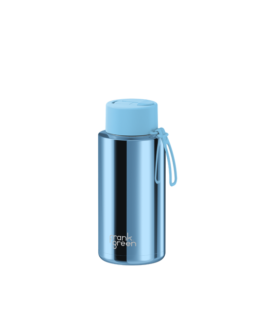 Frank Green Reusable Ceramic Bottle Chrome 1L (Sky Blue)
