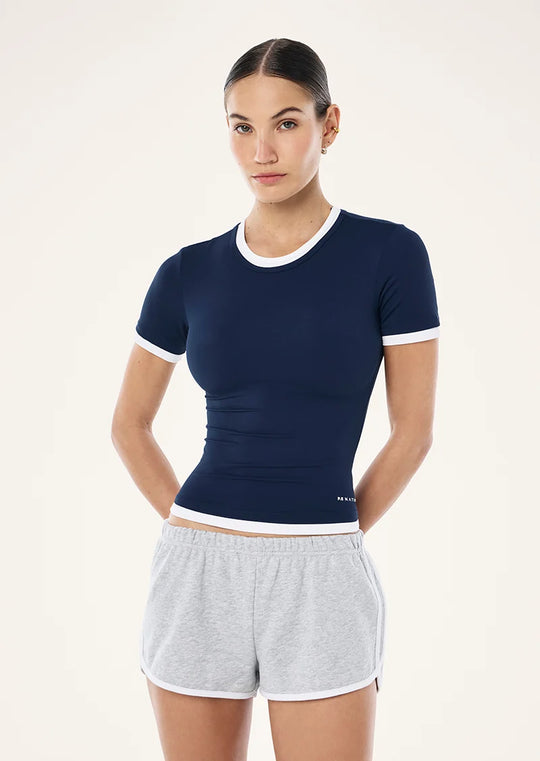 P.E Nation Foundation Layer SS Tee (Dark Navy/White)