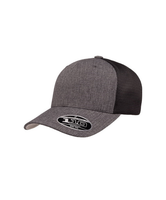FlexFit Tech 110 Retro Trucker Hat (Grey/Black)