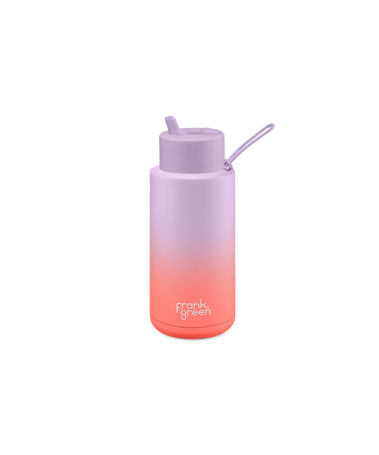 Frank Green Gradient Ceramic Reusable Bottle 1L (Lilac Haze/Living Coral)