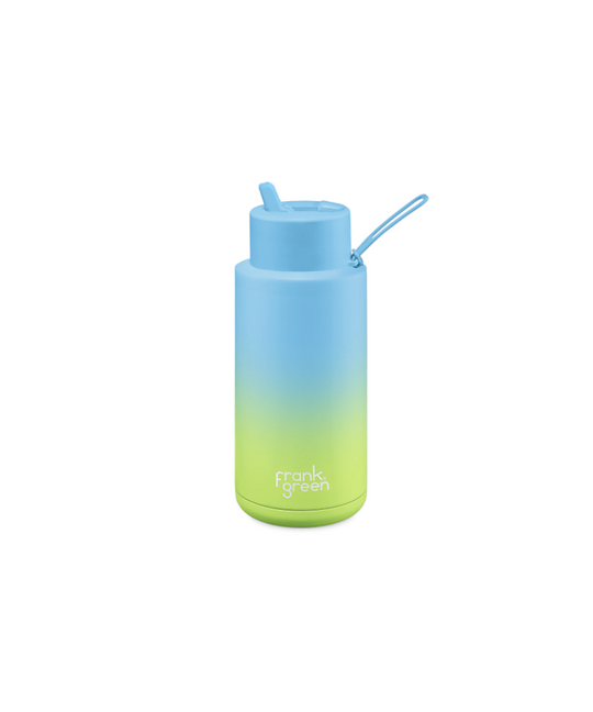 Frank Green Gradient Reusable Ceramic Bottle 1L (Sky Blue/Pistachio Green)