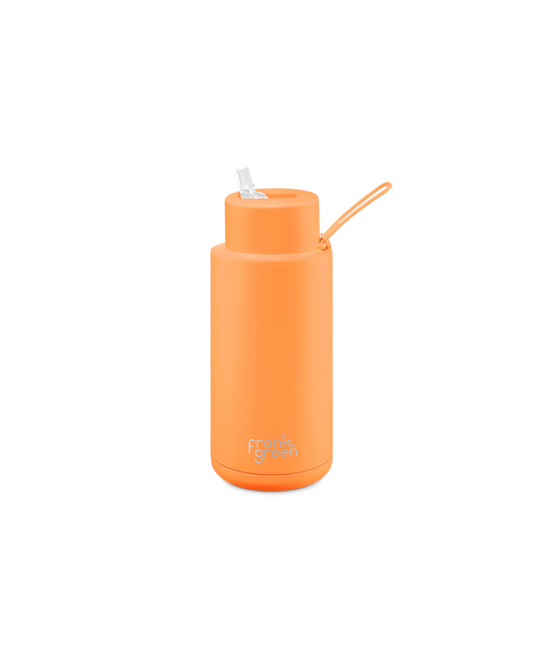 Frank Green Reusable Ceramic Bottle 1L (Neon Orange)