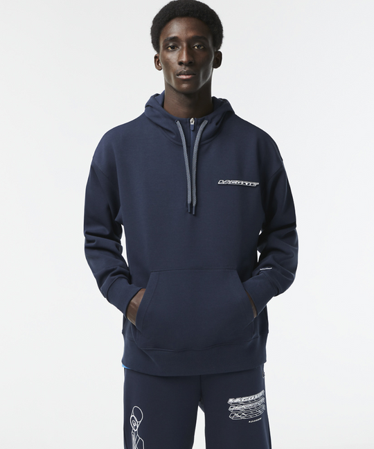 Lacoste Active Logo Back Hoodie (Blue Night)