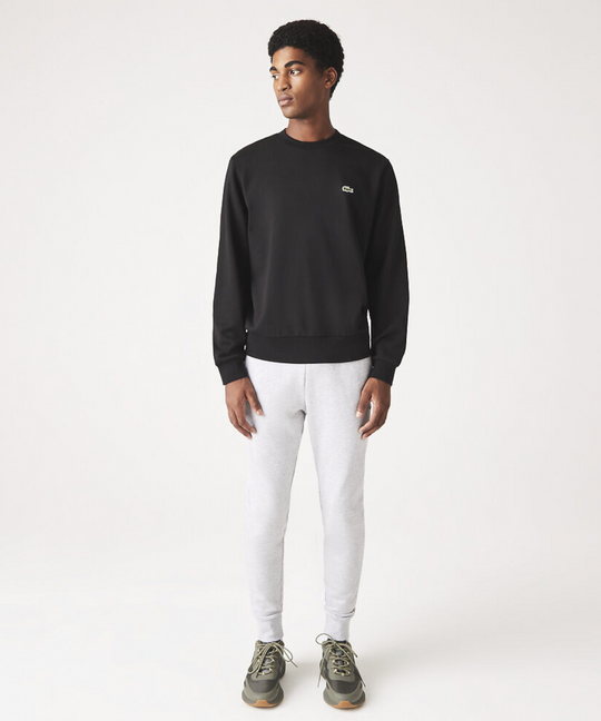 Lacoste Classic Fit Crew Neck Fleece Sweater (Black)