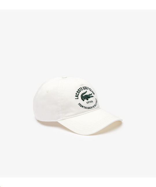 Lacoste Embroidered Cotton Twill Cap (White)
