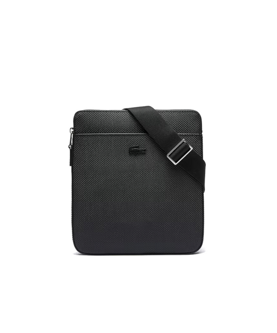 Lacoste Flat Crossover Chantaco Leather Bag (Black)