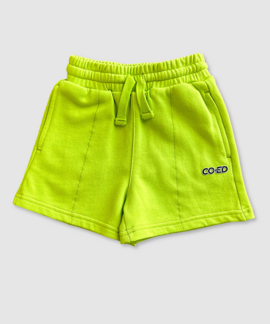 CO-ED Kids Track Shorts (Lime)