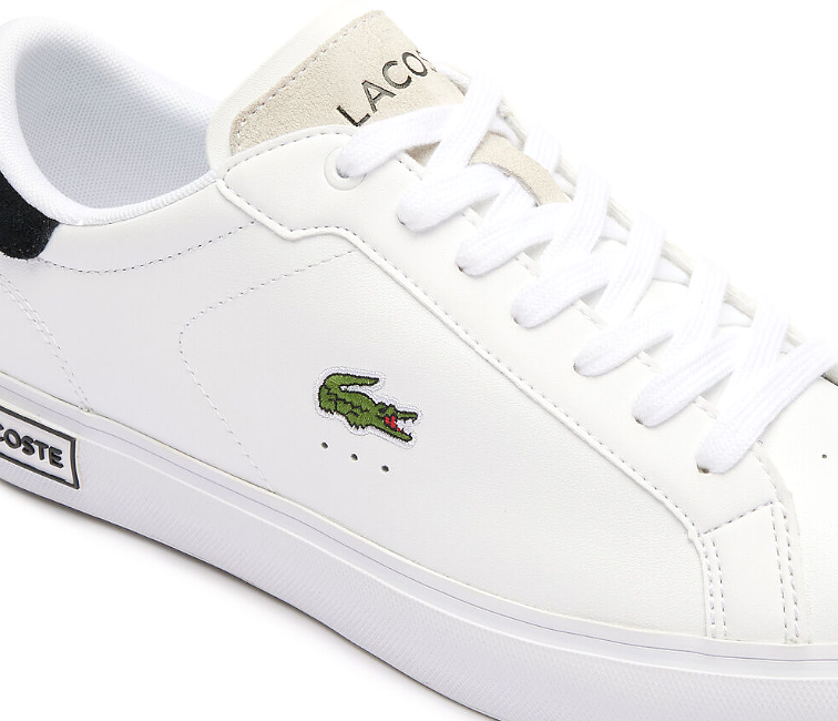 Official Men's Lacoste Powercourt 124 SMA in White/Black at ShoeGrab