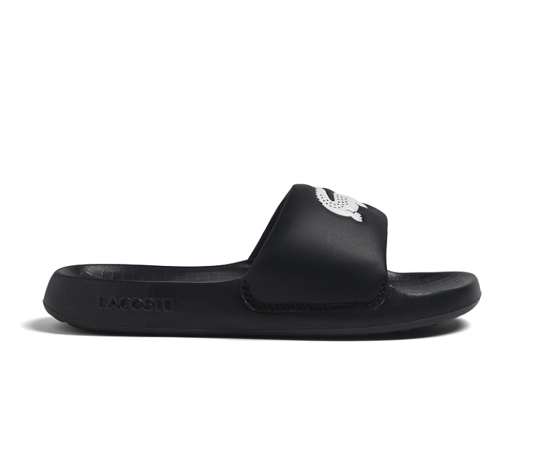 All black lacoste slides sales
