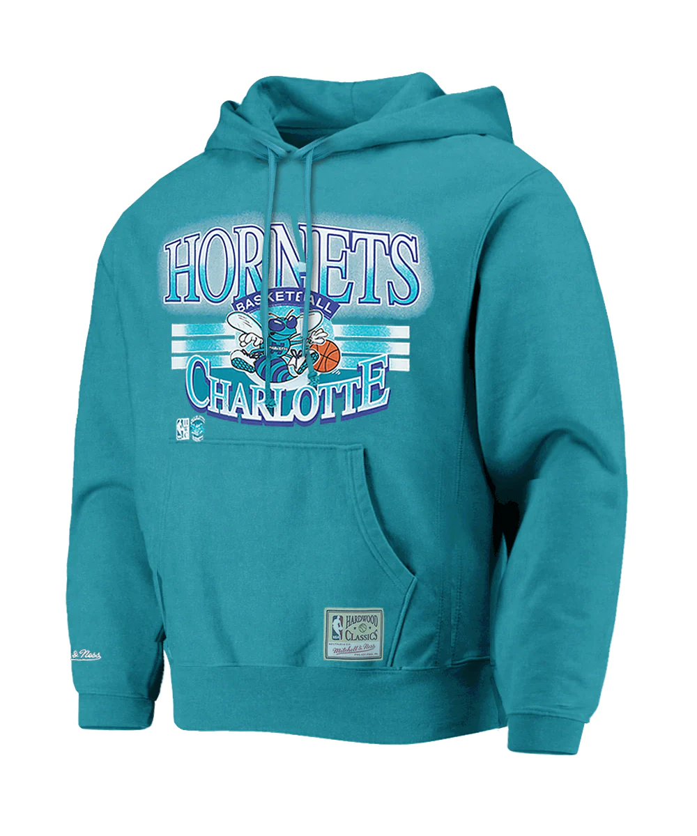 Mitchell Ness Charlotte Hornets Glow Arch Hoodie Hornets Teal