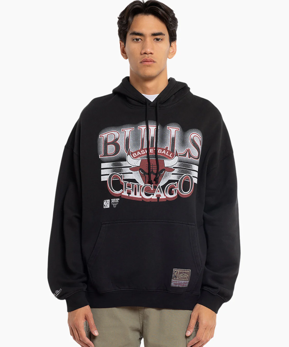 Mitchell & Ness Chicago Bulls Short Sleeve Hoodie Sweatshirt