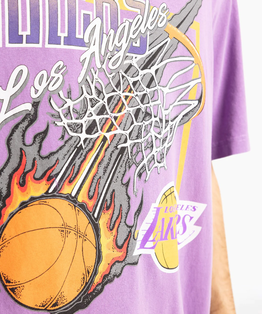 Mitchell & Ness LA Lakers Vintage Tee (Faded Purple) at ShoeGrab
