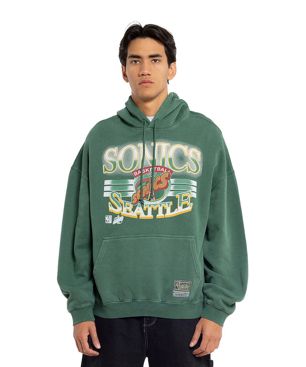Official Mitchell & Ness Seattle Supersonics Glow Arch Hoodie in Sonics  Green at ShoeGrab