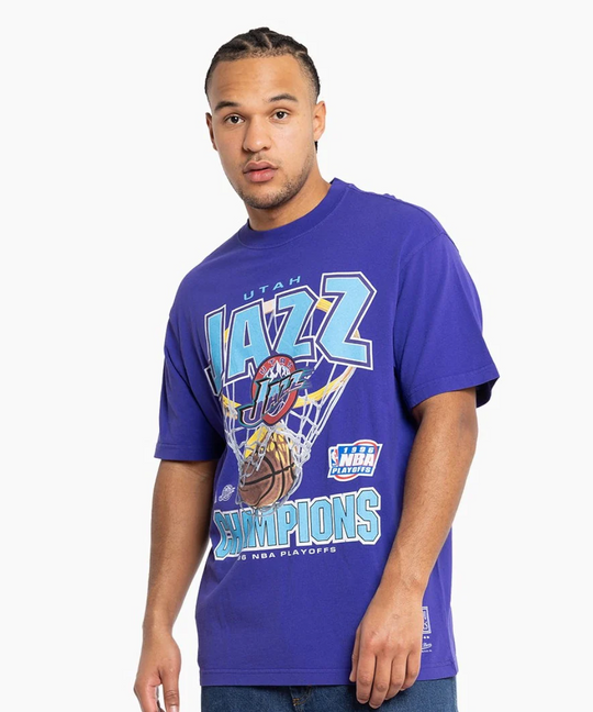 Mitchell & Ness Utah Jazz Nothing But Net Tee (Faded Purple)