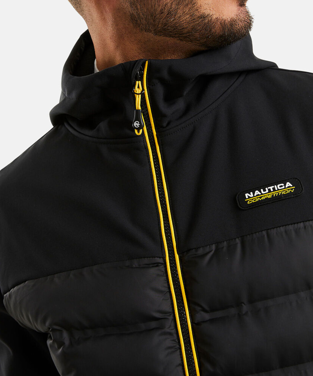 Nautica Competition popped padded jacket in black