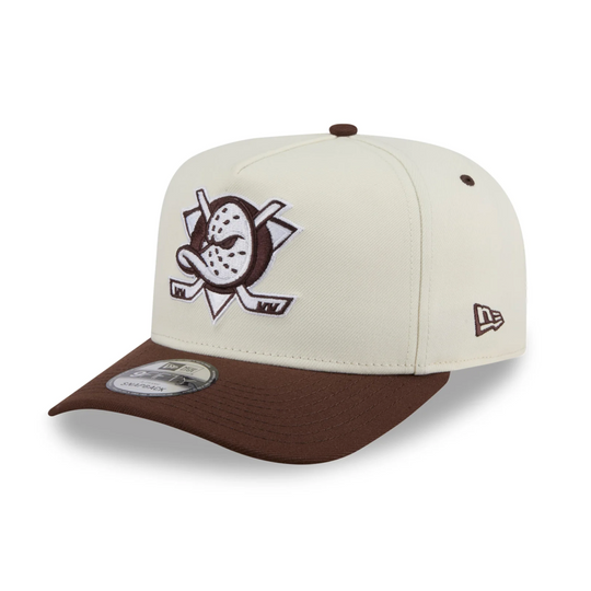 New Era Anaheim Ducks 9Fifty A-Frame SnapBack Cap (White/Chocolate)