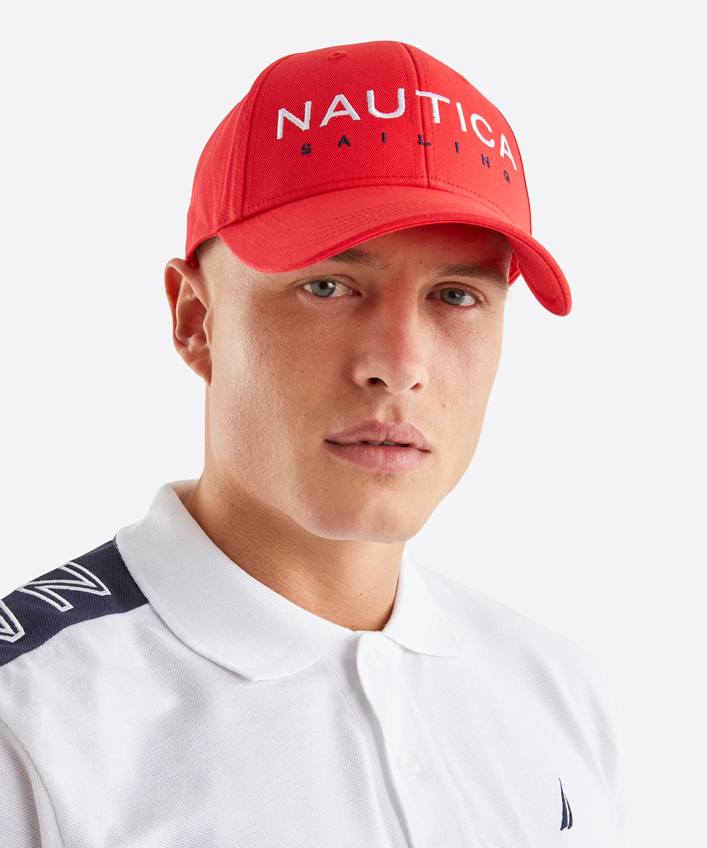 Official Nautica Baltic Strapback Cap in True Red at ShoeGrab