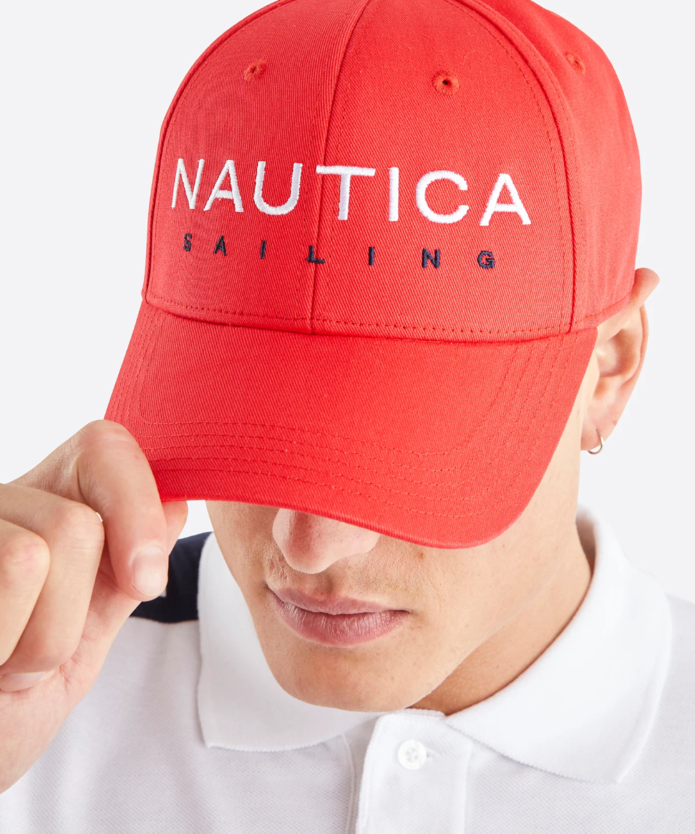 Official Nautica Baltic Strapback Cap in True Red at ShoeGrab