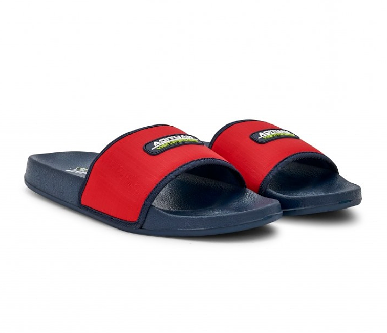 Official Nautica Competition Galdo Slide in Dark Navy Red at ShoeGrab