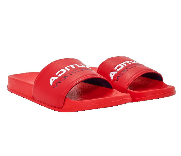 Official Nautica Competition Grappo Slides in True Red at ShoeGrab