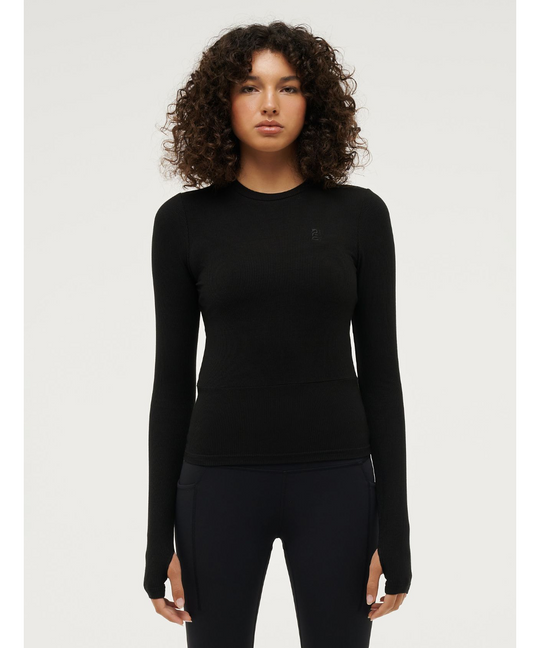 P.E Nation Free Play 2.0 LS Rib Tee (Black)