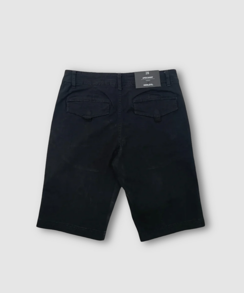 Official Henleys Apex Short in Black at ShoeGrab