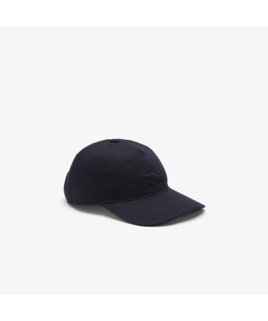 Lacoste Unisex Twill Quilted Croc Badge Cap (Navy Blue)
