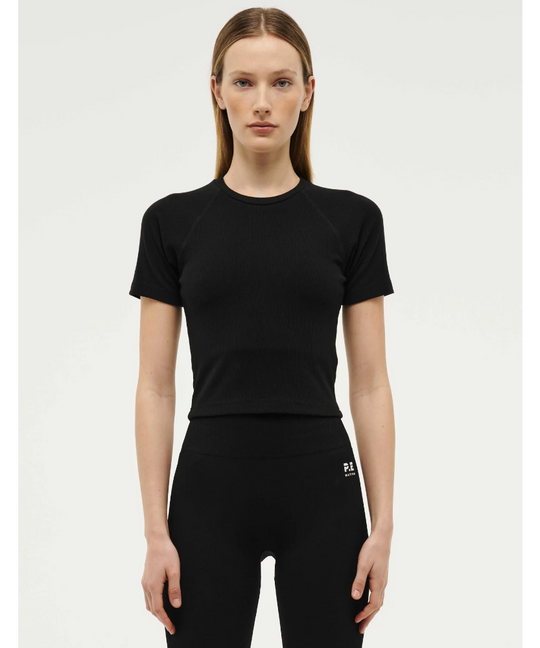 P.E Nation Freeplay Short Sleeve Ribbed Tee (Black)