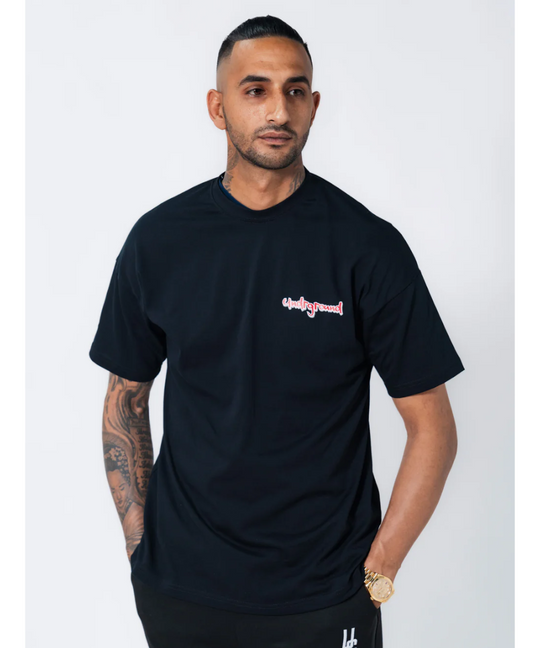 UNDRGROUND Leather Patch Tee (Black/Red)