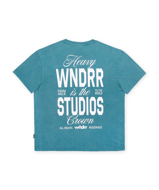 WNDRR Highborn Box-Fit Tee (Washed Blue)