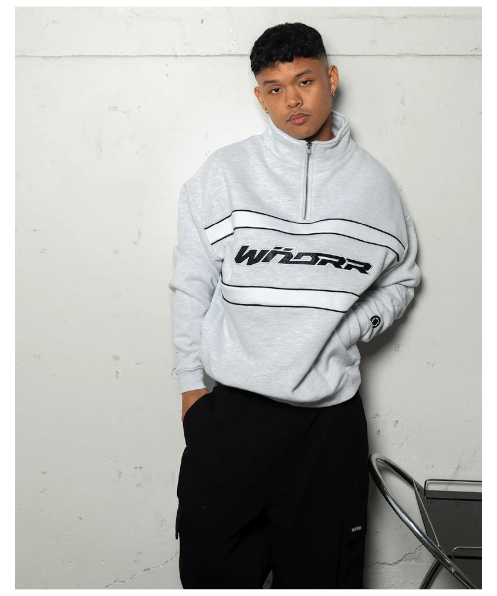 WNDRR Companion 1/4 zip sweat (White/Marle)1