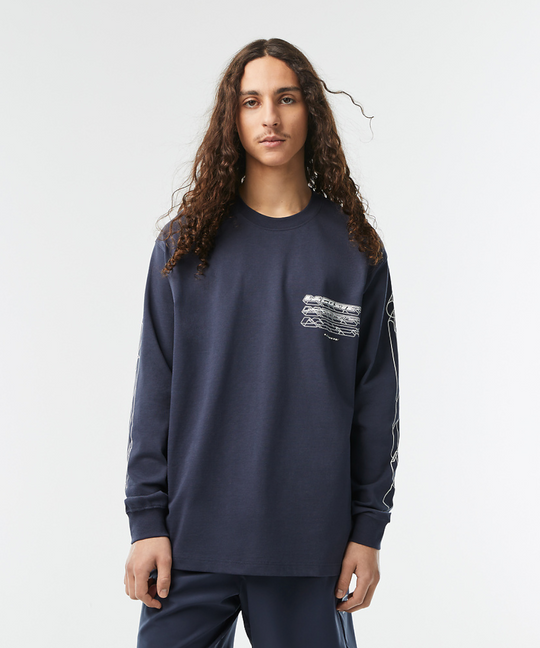 Lacoste Active Loose Fit LS Tee (Blue Night)