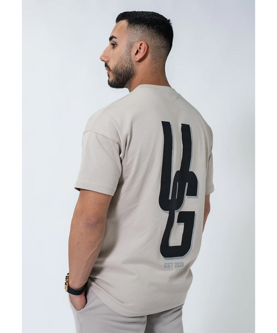 UNDRGROUND Double Print Box Fit Tee (Taupe)