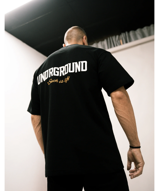 UNDRGROUND Such is Life Relaxed Fit Tee (Black/Orange)