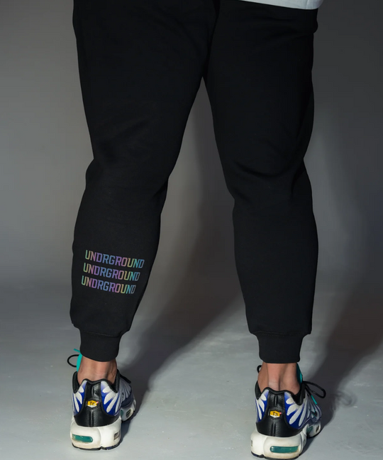 UNDRGROUND Reflective Tapered Joggers (Black)